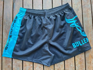 Teal & Black Footy Shorts