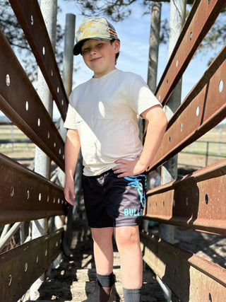 KIDS Blue & Black Footy Shorts