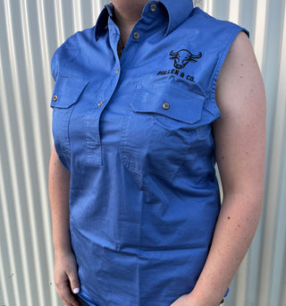 Ladies Sleeveless Work Shirt LAVENDER