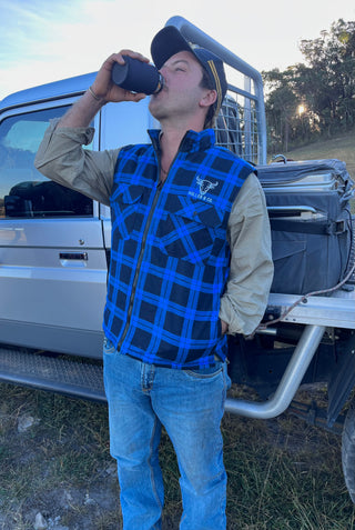 Flanno Quilt Vest Royal