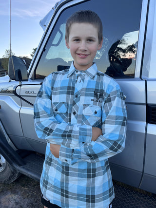 KIDS Light Blue Flannie