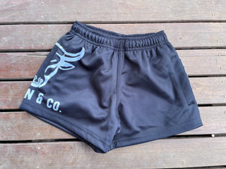 KIDS Black & White Footy Shorts