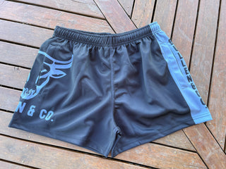 Slate Grey & Black Footy Shorts