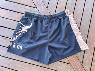 Sandy Taupe & Black Footy Shorts