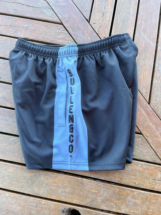 Slate Grey & Black Footy Shorts
