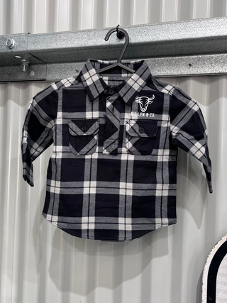 KIDS Grey & Black Flannie